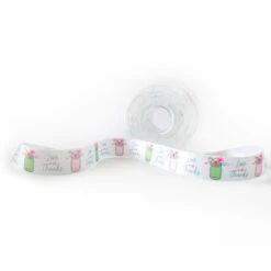 Berisfords Love And Thanks' White Satin Ribbon 20m