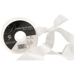 Berisfords White Satin Ribbon 25mm X 20 Metres