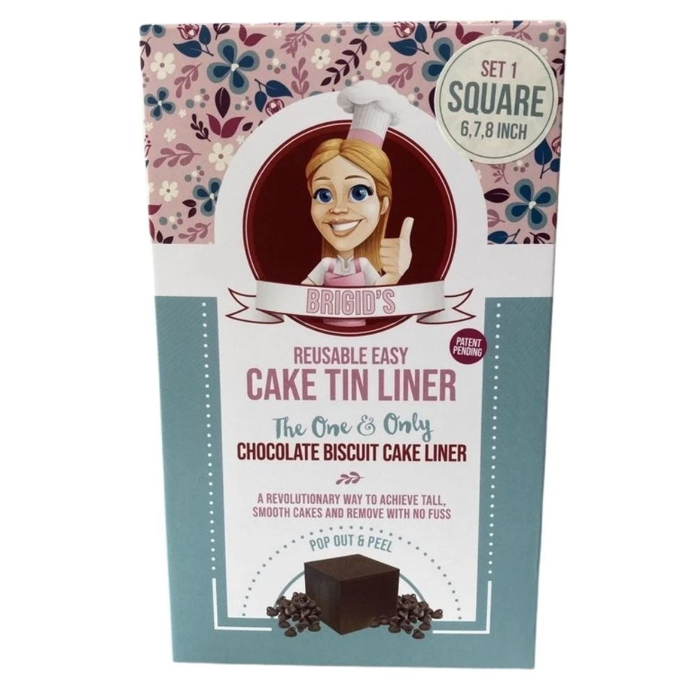 Brigid's Cake Room Square Chocolate Biscuit Cake Tin Liner Kit