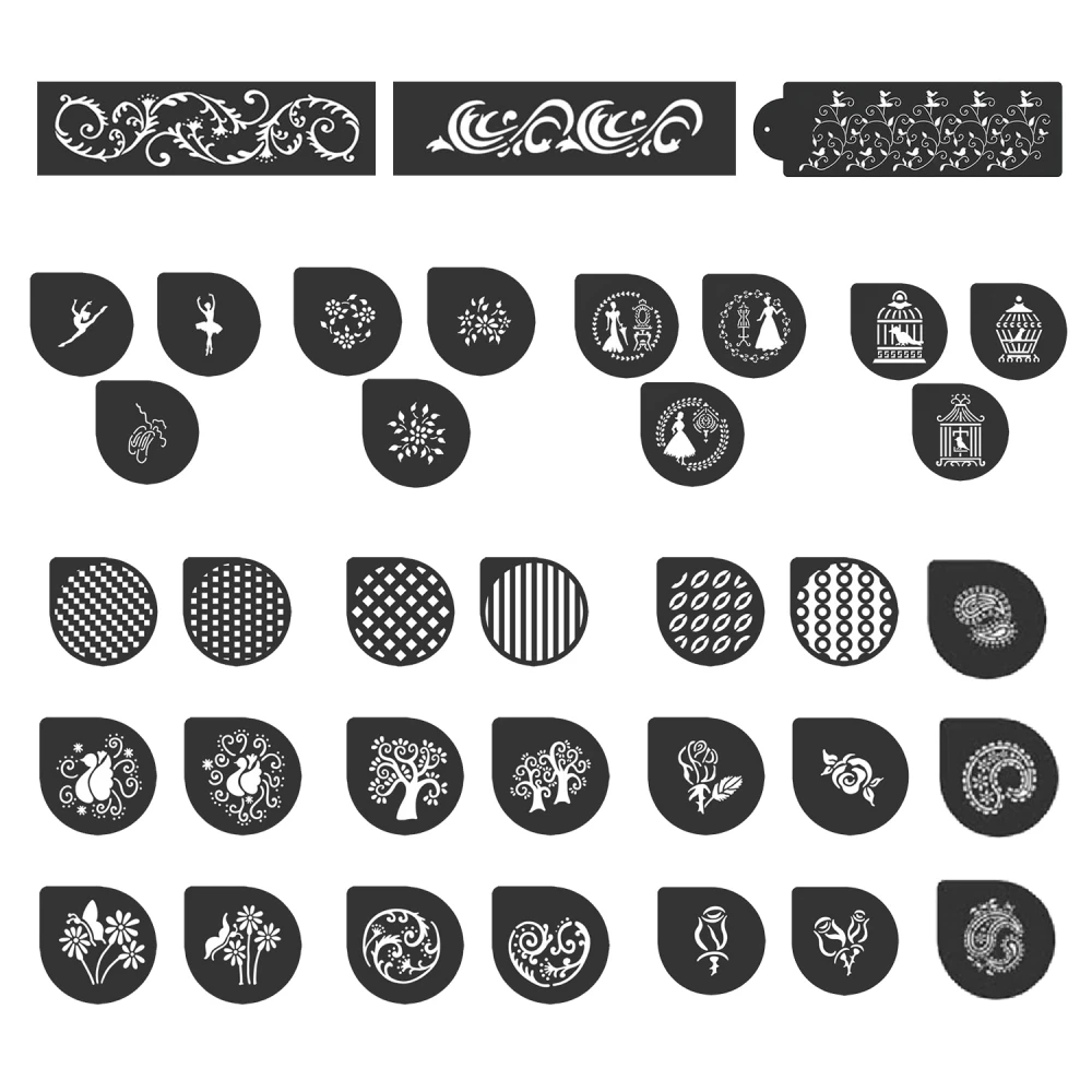 Cake Lace Stencils Collection - Set Of 16