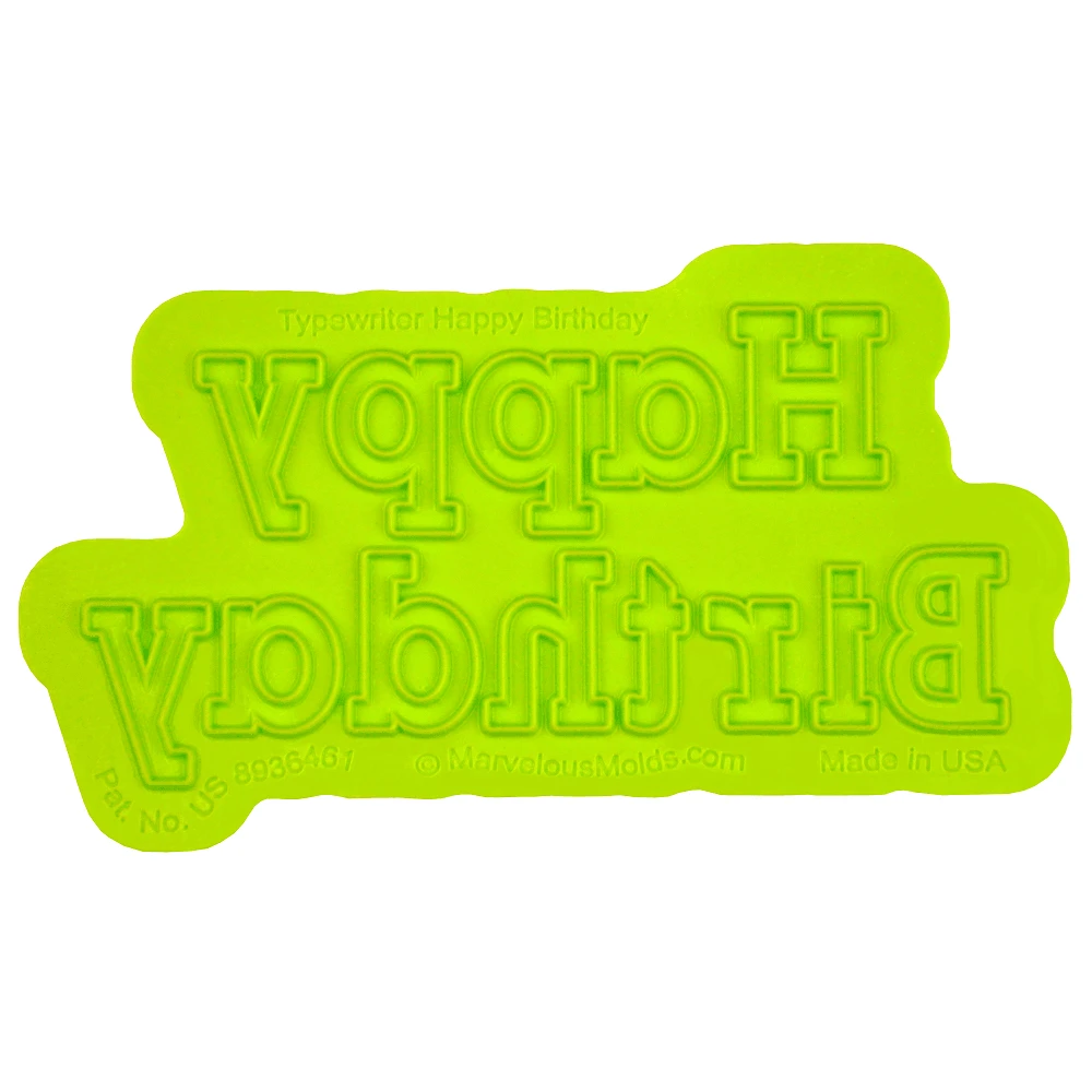 Marvelous Molds Happy Birthday Typewriter Flexabet Onlay