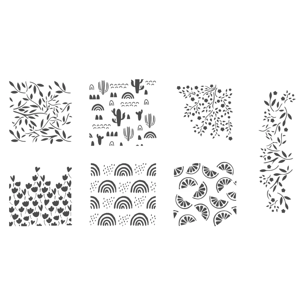 Silvia Favero Spring Stencil Set Of 7